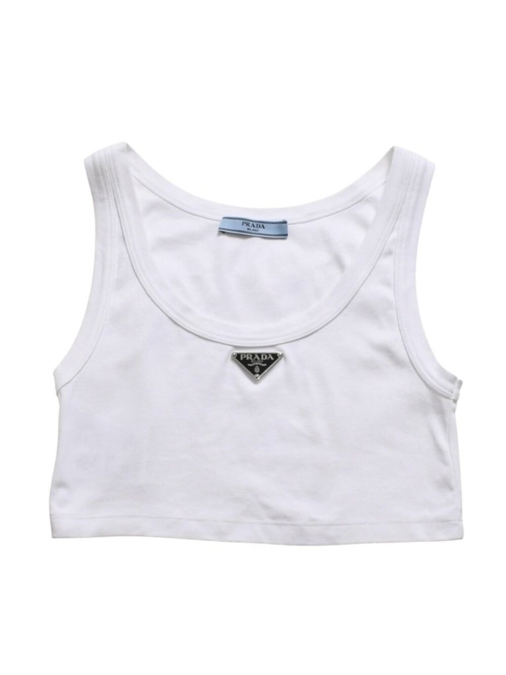 Prada Cropped Tank Top White 36